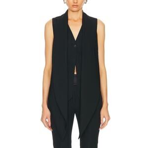 Ferragamo Draped Black Vest - Size XS